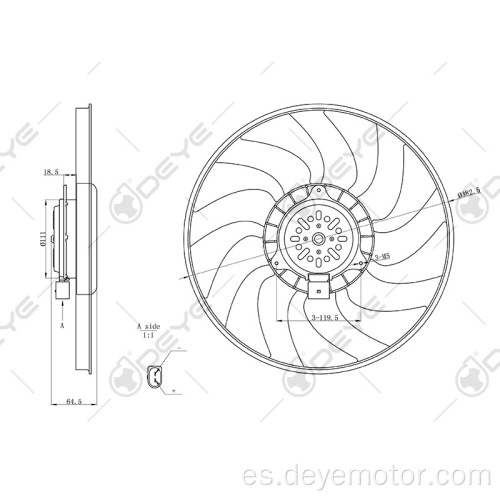 Ventilador de refrigeración del radiador del coche automático para A5 Q5